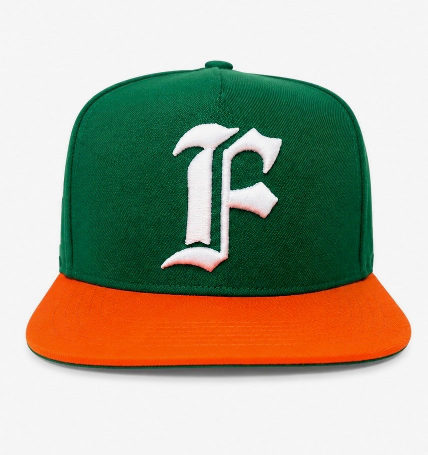 Rattlers Orange & Green 5 panel SnapBack